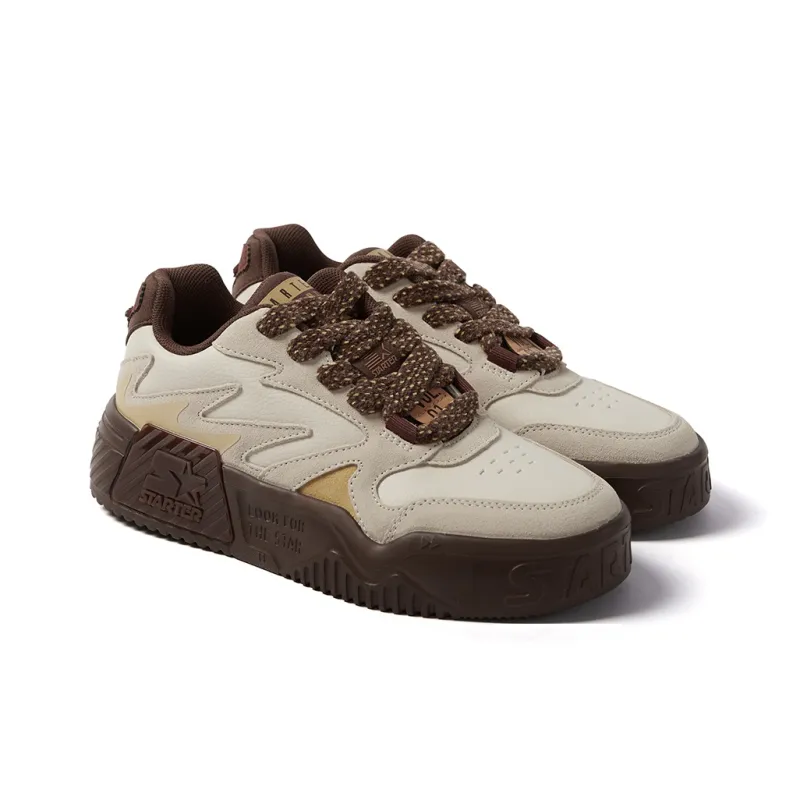 STARTER Vol 90s Anti Slip Wear Resistant Low Top Skateboard Shoes Unisex Dark Brown-3