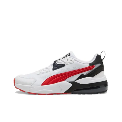 PUMA Vis2k Anti-Slip Wear-Resistant Low-Top Casual Shoes Unisex White Black Red