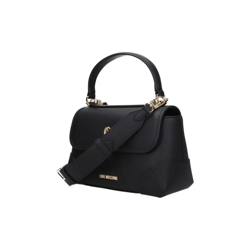 LOVE MOSCHINO Polyurethane Shoulder Bag, Crossbody Bag, Handbag Medium Size Women's Black-1