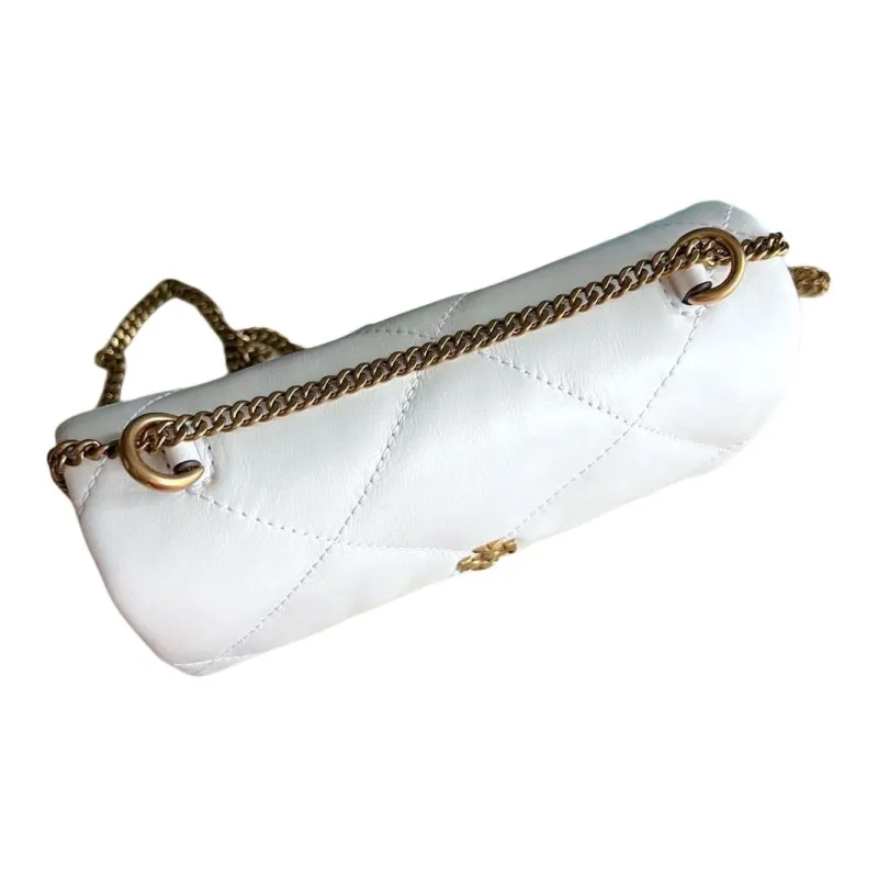 TORY BURCH Mini Kira Diamond Quilt Flap Bag Blanc-4