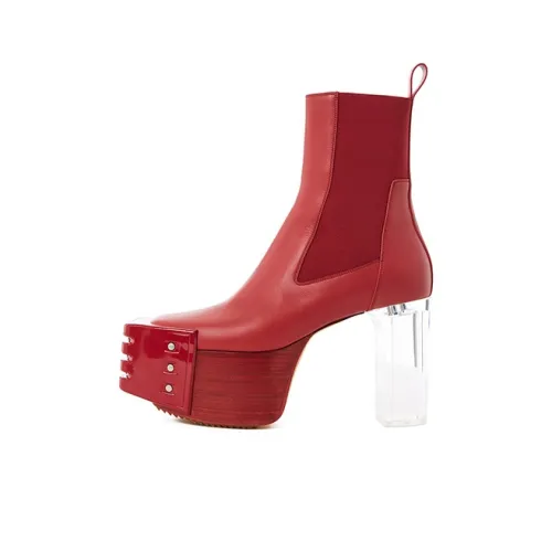 RICK OWENS Chelsea Boots Women's Red