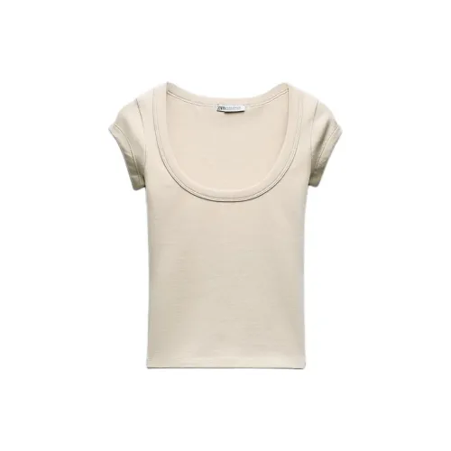 ZARA T-Shirts Women's Beige