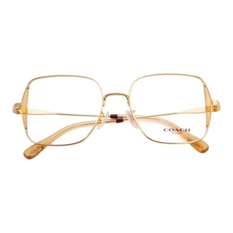 COACH Metal Irregular Shape Eyeglass Frames Women's Gold-1
