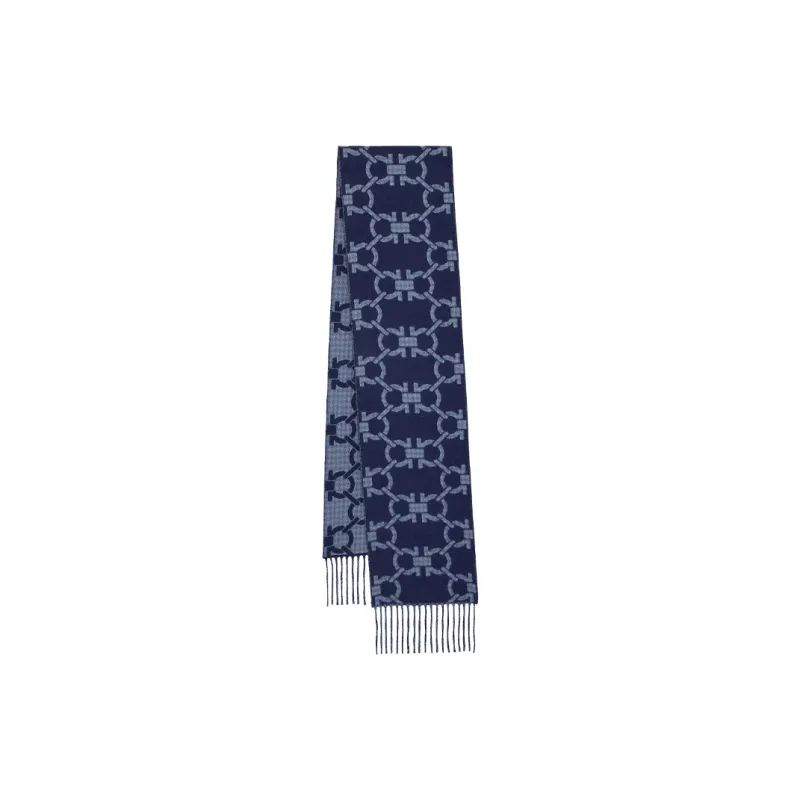 FERRAGAMO Wool Knit Scarves Men's Blue-0