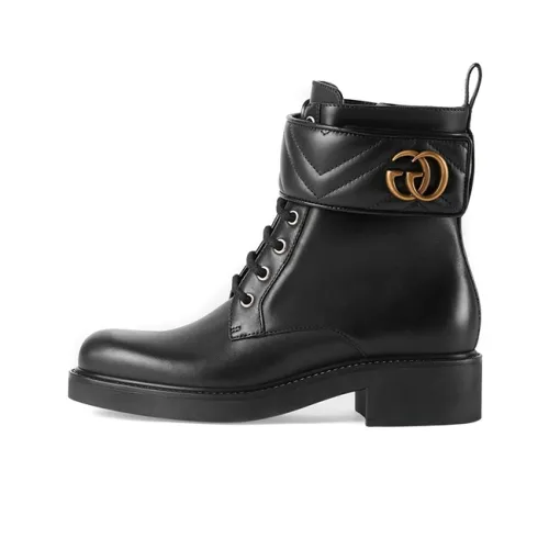 GUCCI Double G 40mm Ankle Boot Black Leather