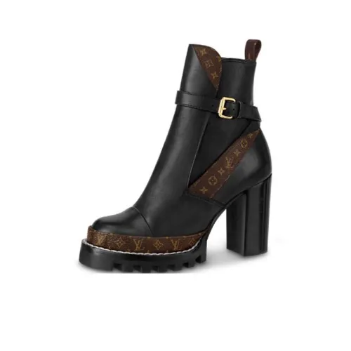 LOUIS VUITTON Star Trail Ankle Boots Women's Black/Brown