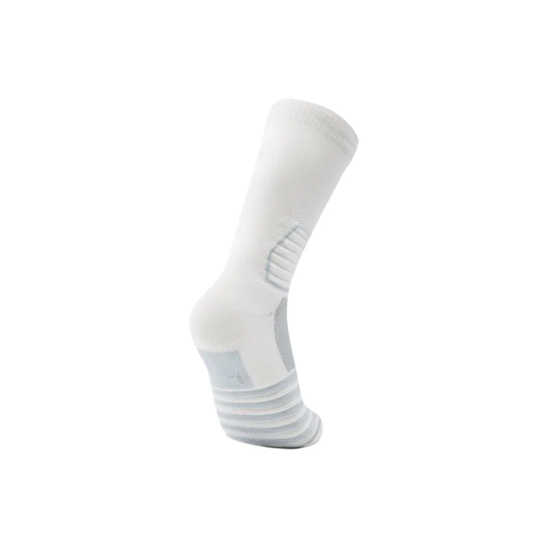 LiNing Basketball Collection Mid Calf Socks Unisex 1 Pack White Pearl-1