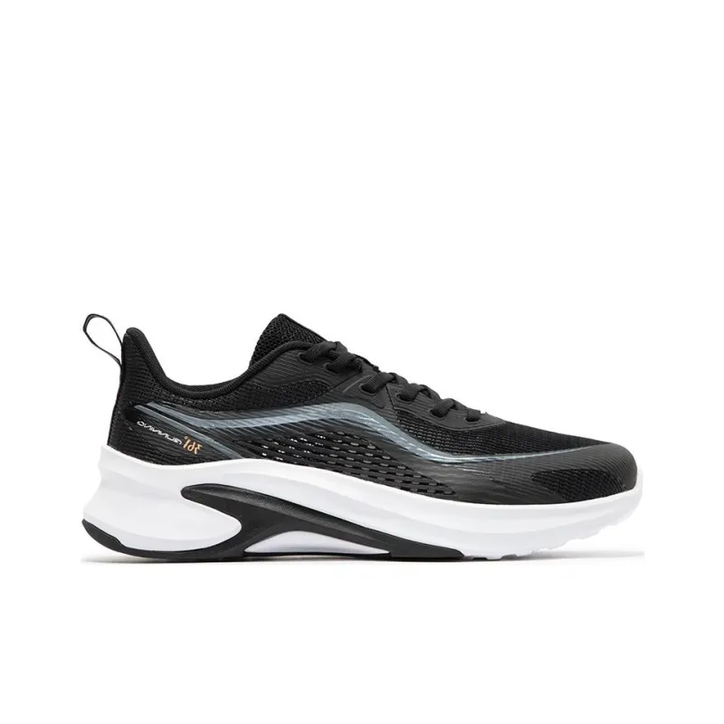 361° Abrasion Resistant Low Top Running Shoes Men's Black Gray-1