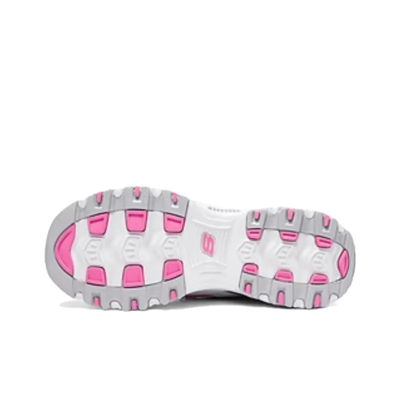 Skechers DLITES Slip Resistant And Breathable Low Top Chunky Sneakers Women's White Pink-4