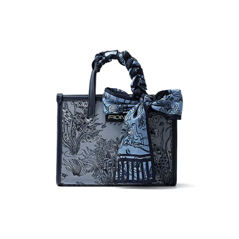 FION Fabric Shoulder Bags Handbags Regular Women's Dark Blue-1