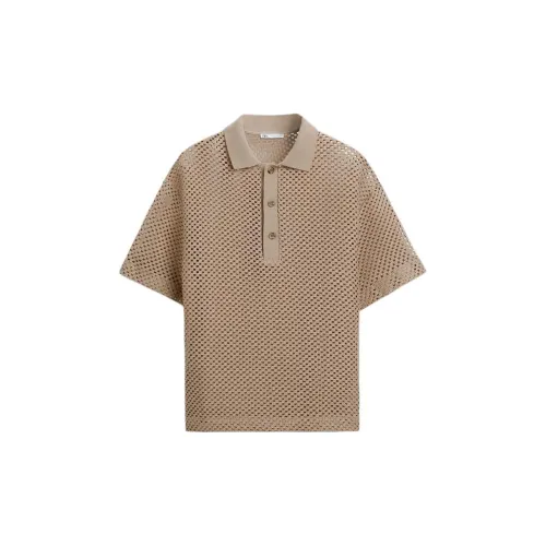 ZARA Polo Shirts Men Light Brown