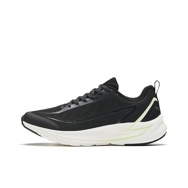Anta Running Collection Cushioned Slip Resistant Low Top Casual Running Shoes Men's Black White-0