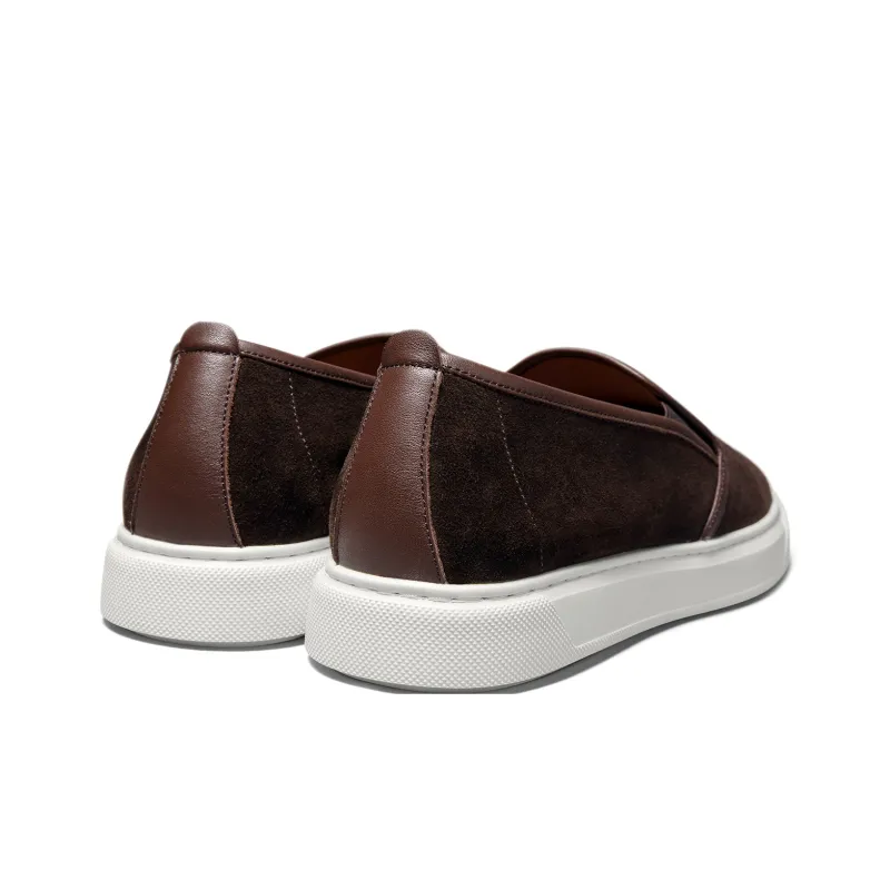THOM WILLS Minimalist Style Versatile Slip on White Sneakers Casual Skateboard Shoes Men's-16