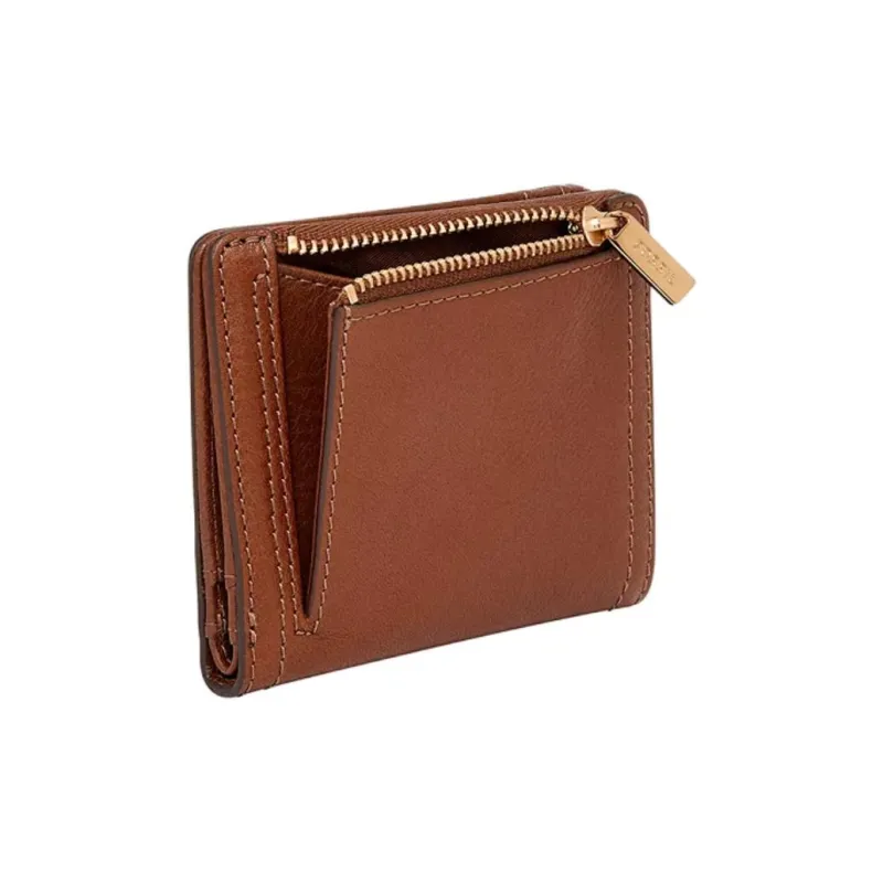 FOSSIL Leather Bonded With Polyurethane Wallet Small Size Unisex Brown-2