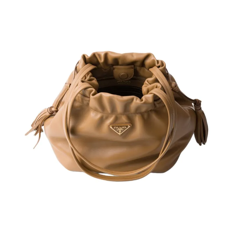 PRADA Nappa Leather Crossbody Bag Shoulder Bag Women's Caramel-4