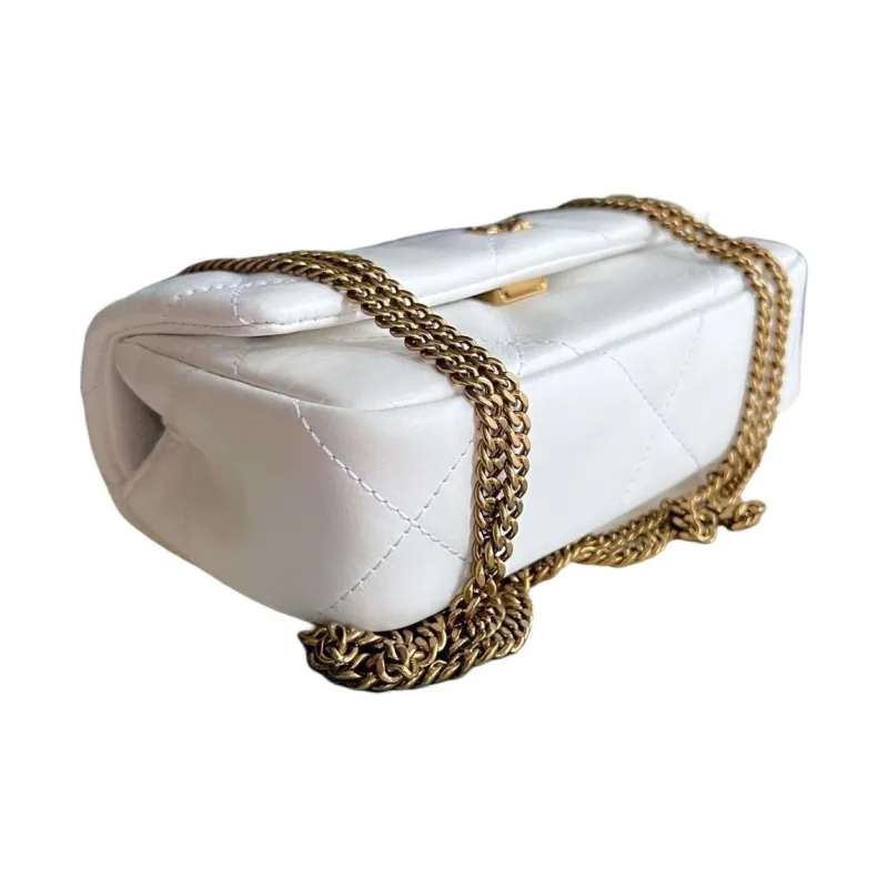 TORY BURCH Mini Kira Diamond Quilt Flap Bag Blanc-5