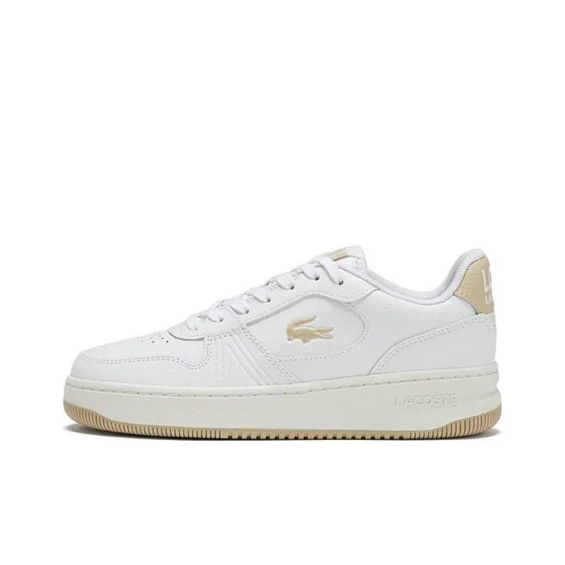 LACOSTE Slip Resistant Low Top Skateboard Shoes Women's White-0