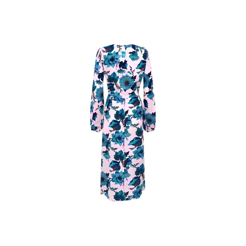 DVF Diane Von Furstenberg Floral print Long sleeved Midi Dress-1