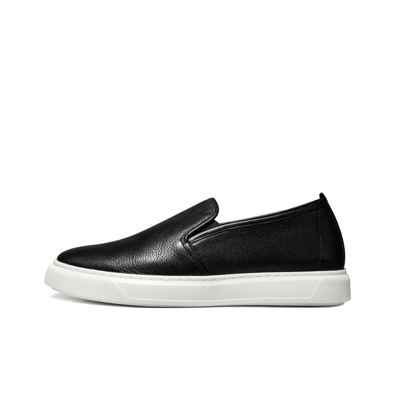 THOM WILLS Minimalist Style Versatile Slip on White Sneakers Casual Skateboard Shoes Men's-7