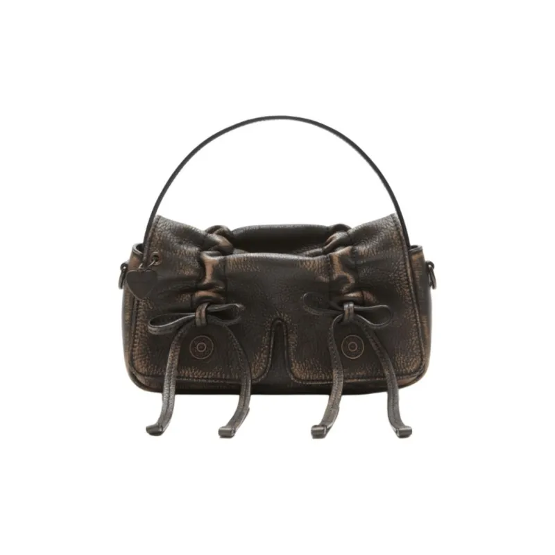 Acne Studios Calfskin Leather Super Mini Crossbody Bag Women's Dark Brown-0