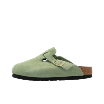 Birkenstock Boston Soft Footbed Suede Green Tea Narrow Fit Women's