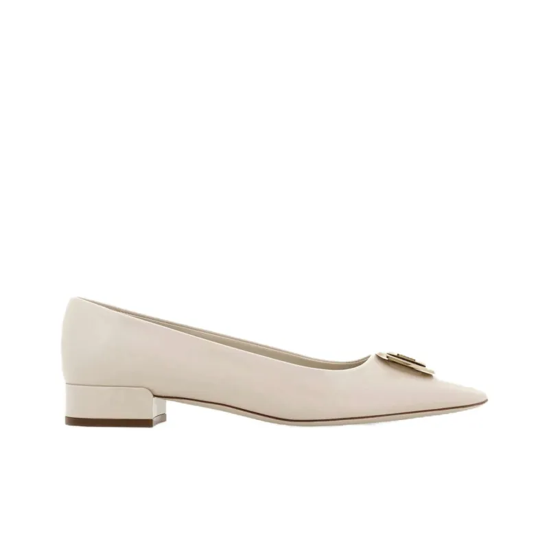 FERRAGAMO Vara Casual Single Shoes Women's Ecru-1