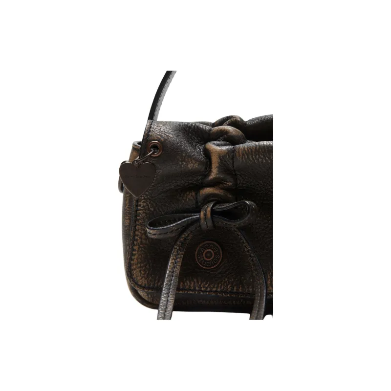Acne Studios Calfskin Leather Super Mini Crossbody Bag Women's Dark Brown-3