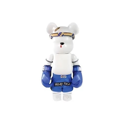 BE@RBRICK 1000% Wild Tour 3 Muay Thai Blue Boxing Gloves Bear Trendy Figures 70cm