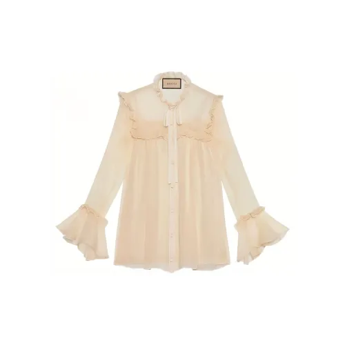 GUCCI Chiffon Shirts Women's Off White