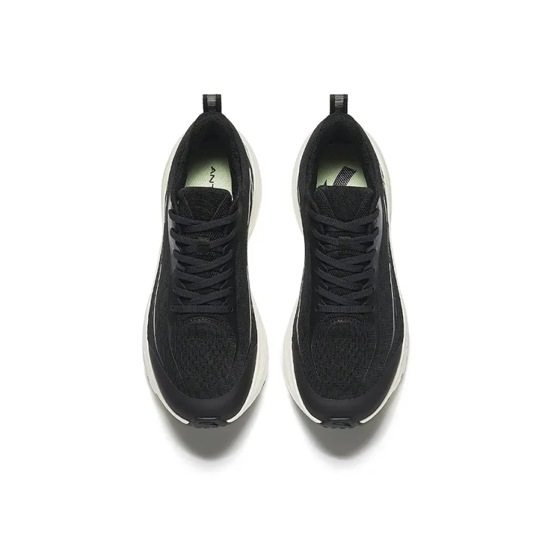 Anta Running Collection Cushioned Slip Resistant Low Top Casual Running Shoes Men's Black White-2