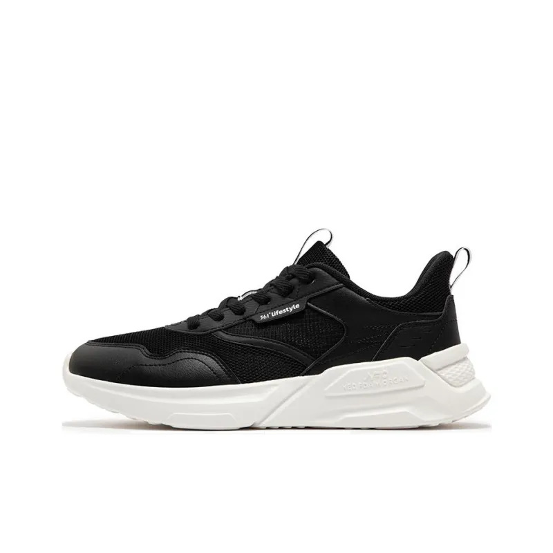 361° Life Collection Cushioning Lightweight Low Top Running Shoes Men's Black White-0