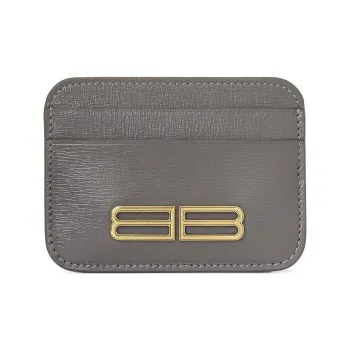 Balenciaga Gossip Natural Leather Card Holder Women's Gray