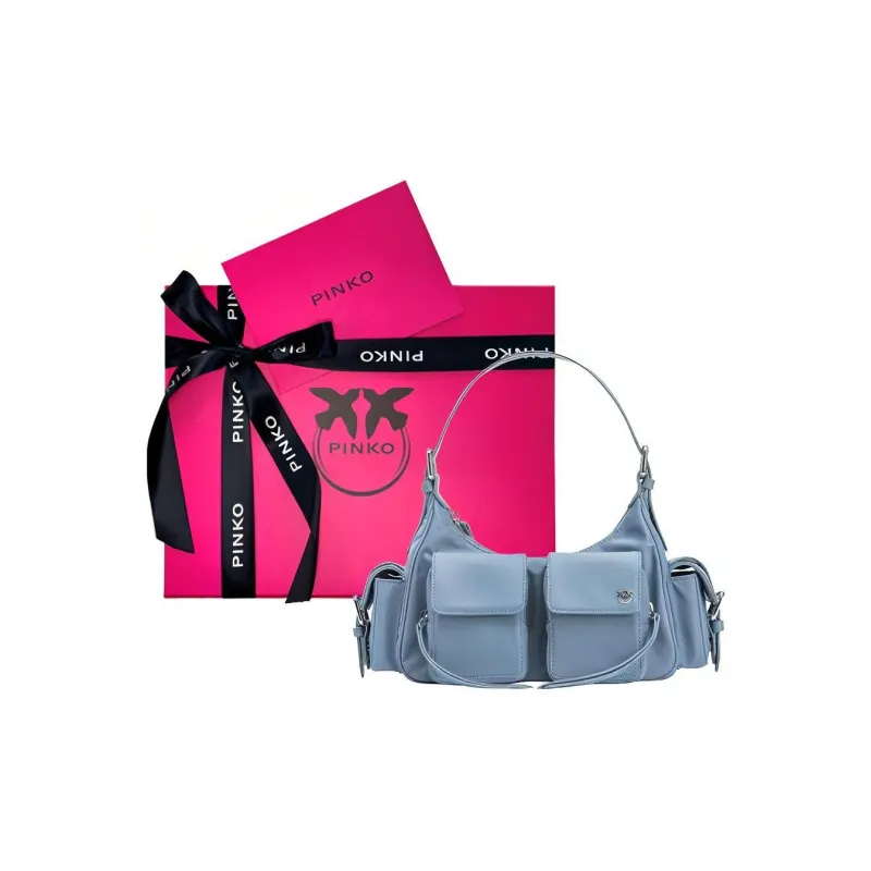 PINKO Polyurethane Handbag Tubas Women's Blue-4