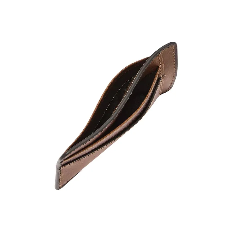 FOSSIL Leather Card Holder Regular Unisex Brown-1