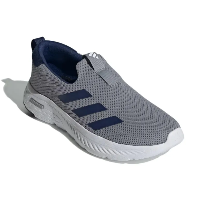 Adidas Cloudfoam Anti Slip And Wear Resistant Breathable Low Top Casual Shoes Men's Gray Blue White-2