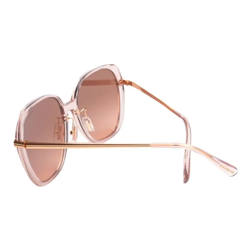 COACH Plate Frame Irregular Shape Sunglasses Unisex Gold-3
