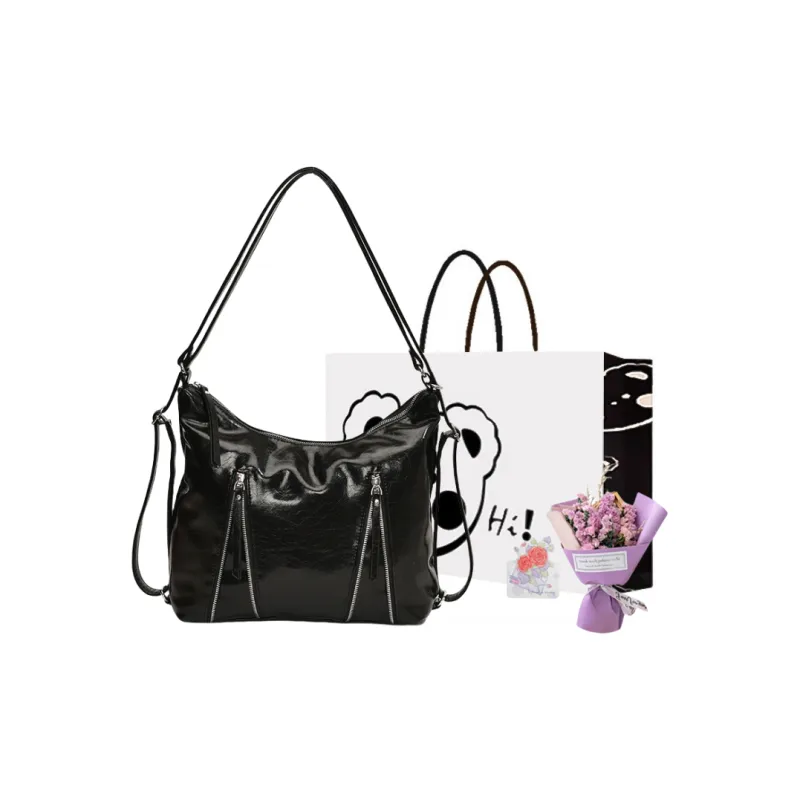 NX DOUGHNUT PU Backpack Women's White Silver Black-22