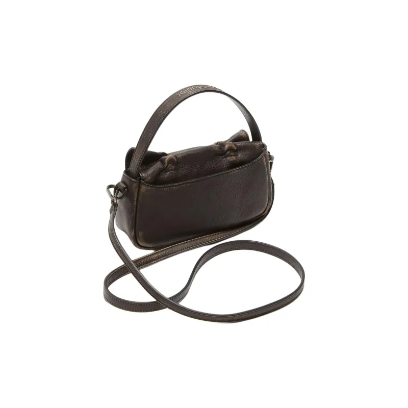 Acne Studios Calfskin Leather Super Mini Crossbody Bag Women's Dark Brown-1