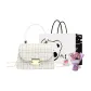 Woolen Style White+Exclusive Shopping Bag+Greeting Card+Dried Flower