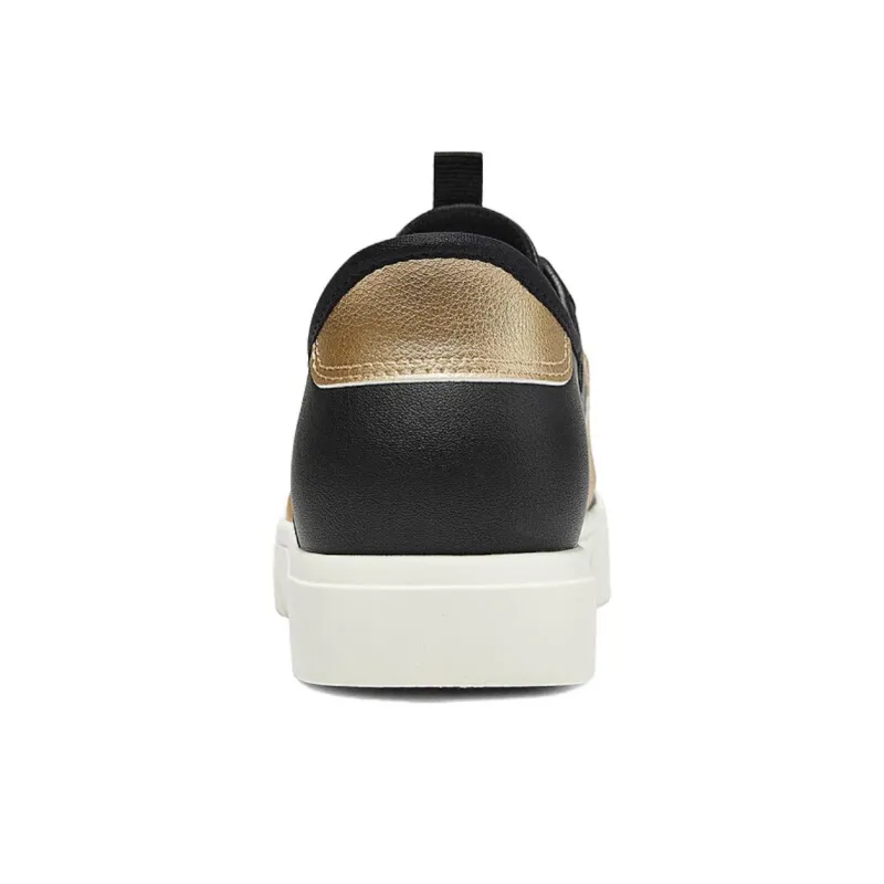 Skechers Court Classics Slip Resistant And Breathable Low Top Skateboard Shoes Women's Black Gold-4