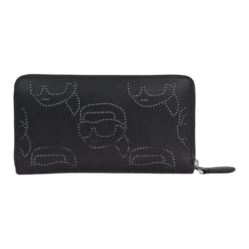 KARL LAGERFELD K/Ikonik Cow Leather Wallet Women's Black-1