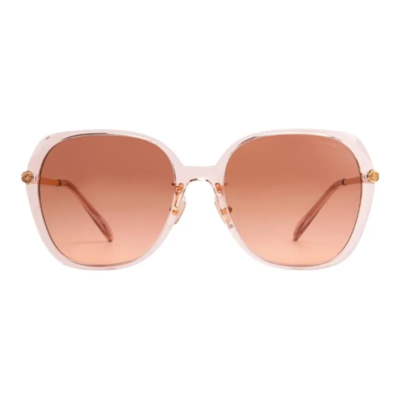 COACH Plate Frame Irregular Shape Sunglasses Unisex Gold-1