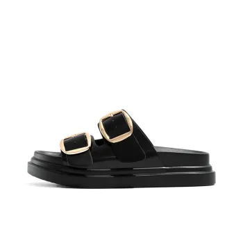Old Meow Rubber Sole Slide Slippers Women's Black