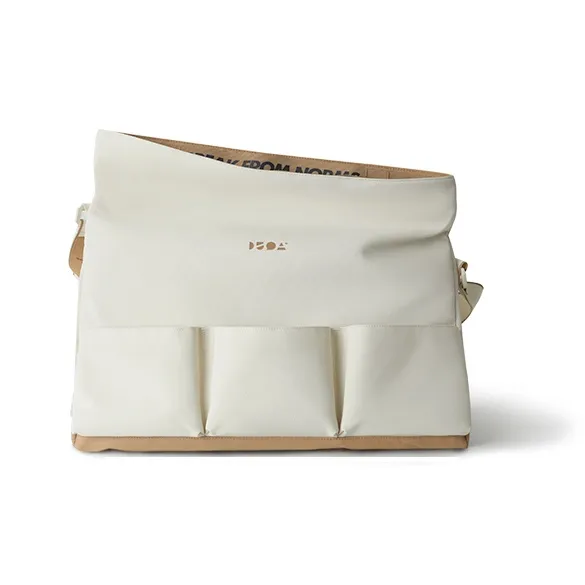 0592 Oxford Portable One Shoulder Gym Bag Trumpets Unisex White/Khaki-2