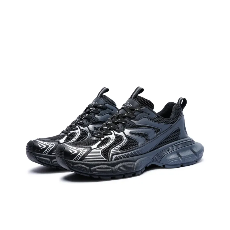 BASLS Chunky Sneakers Unisex Low Top Ecru/Blue/Black-34