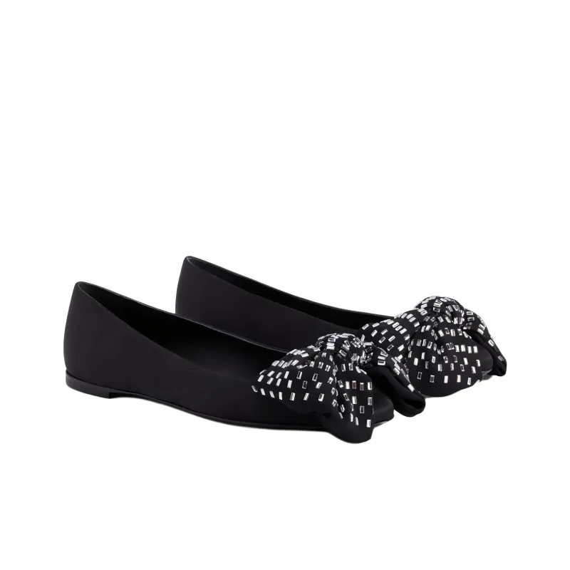 Giuseppe Zanotti Alexandrine Crystal embellished Bow Ballet Pumps-2