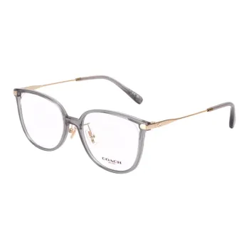 COACH Plate Frame Irregular Shape Eyeglass Frames Unisex Gray
