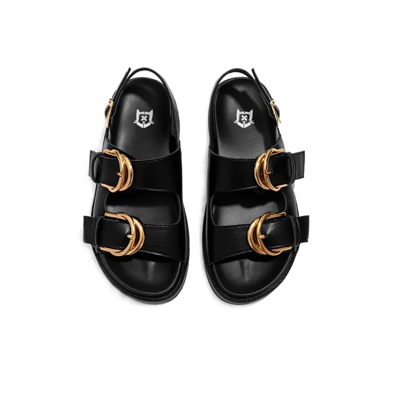 Old Meow One Strap Sandals 4cm Women's Black-4