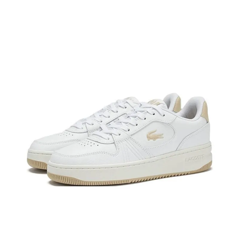 LACOSTE Slip Resistant Low Top Skateboard Shoes Women's White-2