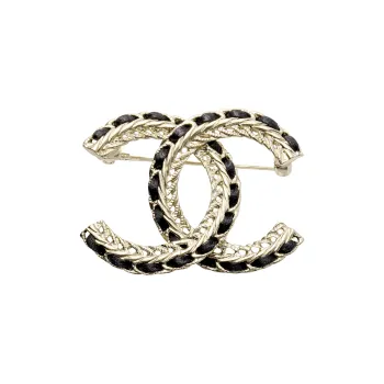 CHANEL Brooches Women's Black/Gold